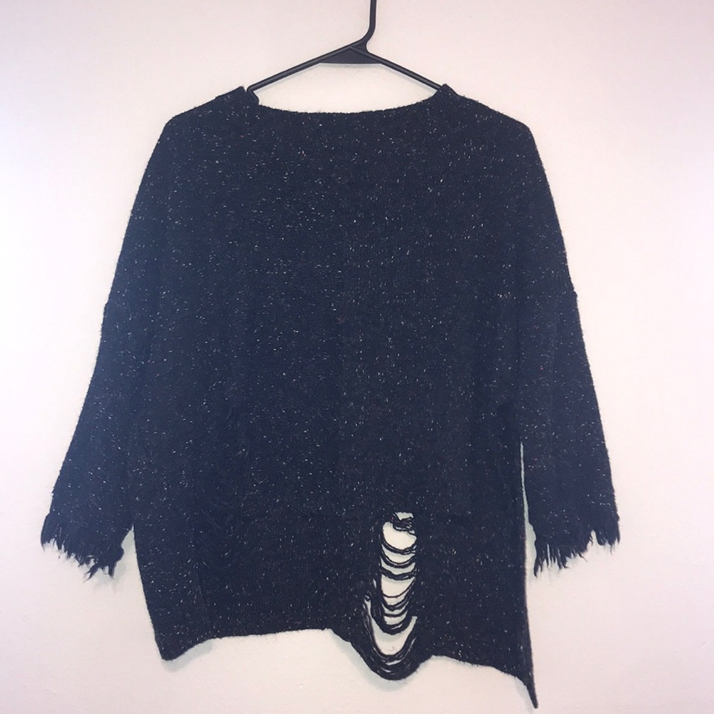 Black Distressed sweater
